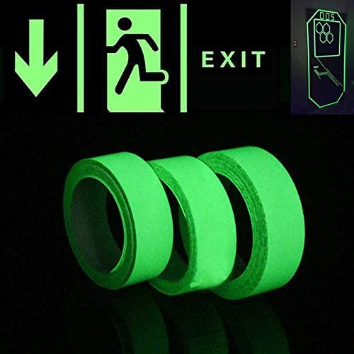 Image of Vibha Radium Tape Night Glow In Dark Tape 12Mm (0.5 Inch) Width. Pack Of 01 (10 Meter), Green
