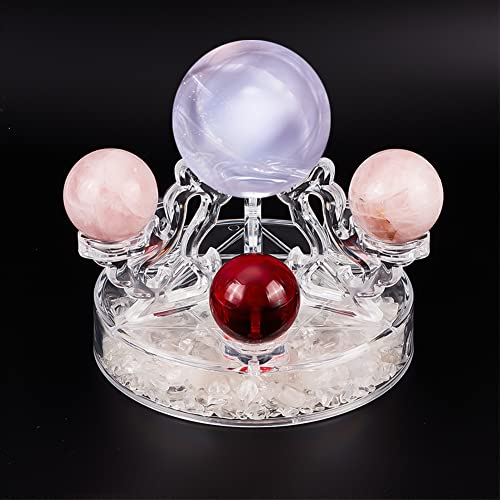 Porte-Sphère en Acrylique AHANDMAKER pour 7 Boules de Cristal et Minéraux