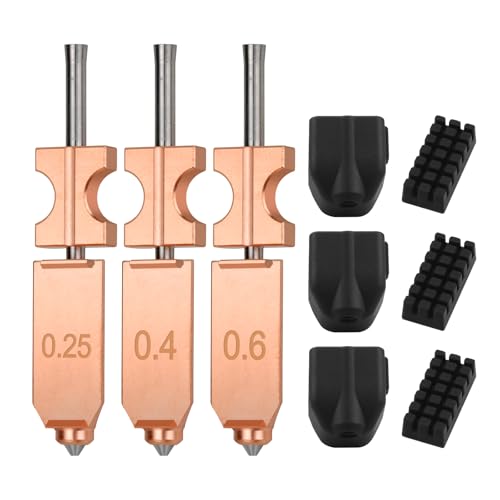 3pcs Upgraded 0.25MM 0.4MM 0.6mm Hotend Nozzles Kit for AD5X Quick-Detachable Nozzle Extruder Quick Release Nozzle Heate