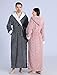 LOCIIXAT Winter Hooded Sherpa Bathrobe Long Plush Fleece Robe for Women, Pink L