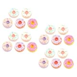 VANZACK 20 Pièces Beignet De Simulation Beignets Miniatures Artificiels Donut Dessert Poupée Modèles Résine
