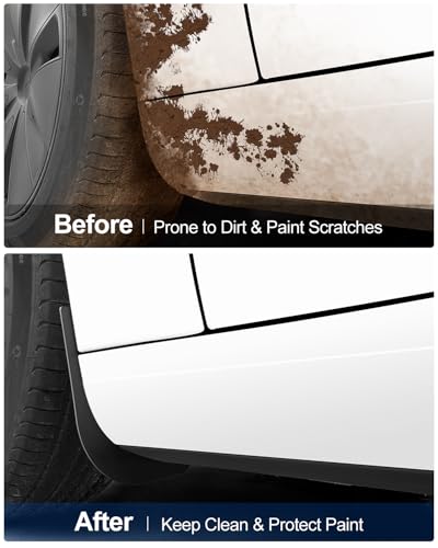 Image of 4PCS All Weather Mud Flaps for Tesla Model Y Juniper 2025-2027 Accessories Splash Guards Fenders No Drilling No Tape Mudflaps Protector Model Y Mud Guards PP+TPE Material Enhanced Thicker Version