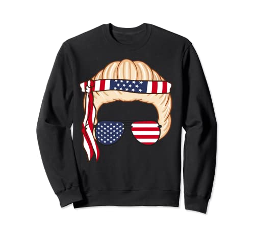 USA America Flag 4th July Hair Dresser Bandana Sunglasses Sweatshirt