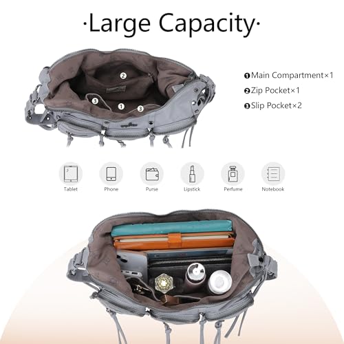 Image of Angel Kiss Hobo Bags Purse for Women Y2K Shoulder Bag Multi Pockets Designer Satchel Studded Handbags with Strap