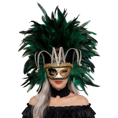Máscara con plumas elegante para adultos con banda elástica de disfraces