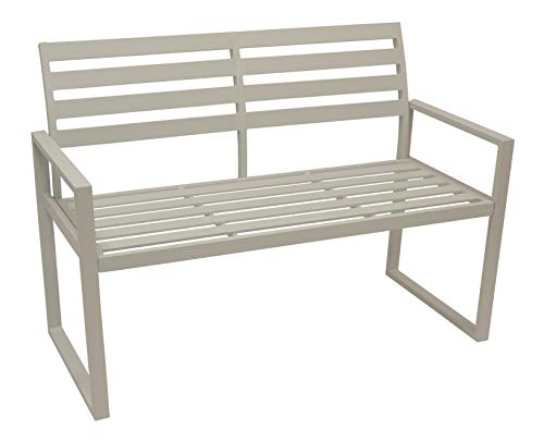 DEGAMO Design Gartenbank Atlanta 2-sitzer 123cm, aus Aluminium wetterfest und rostfrei, weiß, Outdoor DEGAMO Design Gartenbank Atlanta 2-sitzer 123cm, aus Aluminium wetterfest und rostfrei, weiß, Outdoor