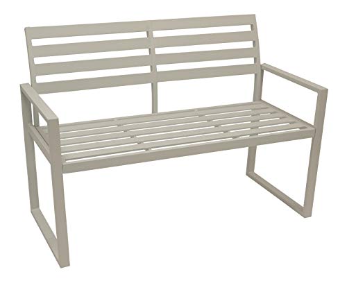 DEGAMO Design Gartenbank Atlanta 2-sitzer 123cm, aus Aluminium wetterfest und rostfrei, weiß, Outdoor