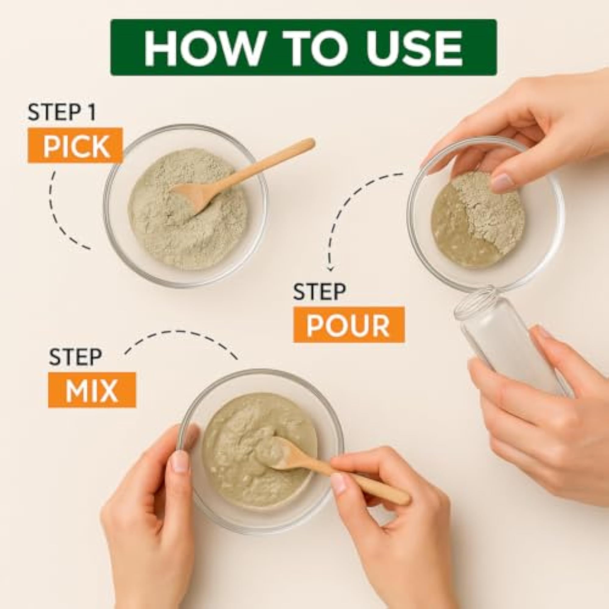 Natural Hair Care Powder Set, 50g Each
