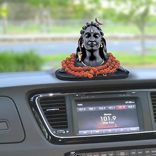 HAVEU Adiyogi for Car Dashboard Size 3 inch, Adiyogi Shiva Statue for
