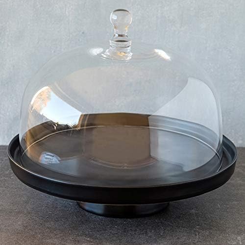 The Modern: Cake Stand Line Puro in matt black with glass dome, Ø 32 cm