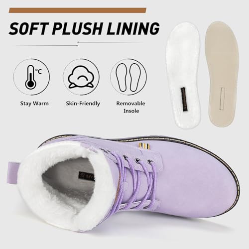 Image of Mishansha Snow Boots for Women - Waterproof Winter Hiking Boots with Warm Fur Lining, Anti-Slip Sole, Insulated Outdoor Cold Weather Booties