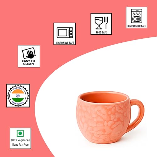 Image of D'Maiolica Pink Kuliya Shape Tea Cups Set of 12 Microwave and Dishwasher Safe, Ceramic Small Tea /Chai /Coffee Cups Perfect for Every Occasion Capacity - 110 ml Each (Pink, Pack of 12, Small)
