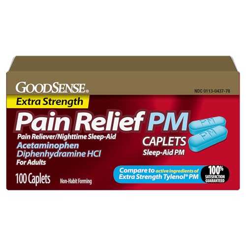 GoodSense Extra Strength Acetaminophen PM 500 mg Caplets, 100 Count