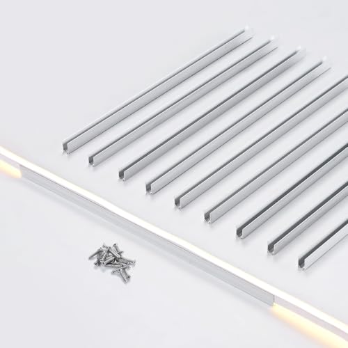 Image of Yescom 10Pack 1ft LED Aluminum Channel for 7mm BiLume 2700K Neon Rope Light | 30cm Light Strip Mounting Track, Resists rust & corrosion, Heat dissipation, Ideal for commercial indoor outdoor DIY