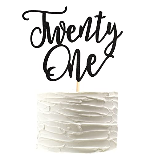 Arthsdite 1 décoration de gâteau « Twenty One » - Décoration de gâteau d'anniversaire de 21 ans - Décoration de fête d'anniversaire de mariage -...