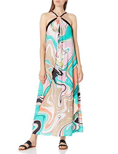 Trina Turk Women's Keyhole Maxi Dress Swimwear Cover Up, Multi//Nazare, X-Large