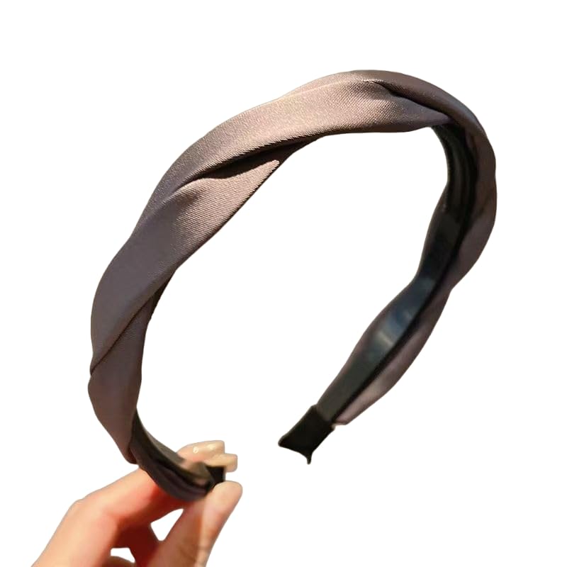 WANYI Haarreifen Damen Elegant Haarreif Dirndl Geflochten Stirnband Mode Stirnbänder Haarschmuck Niedlich Haarband Haarreif für Frauen Mädchen(Grau)