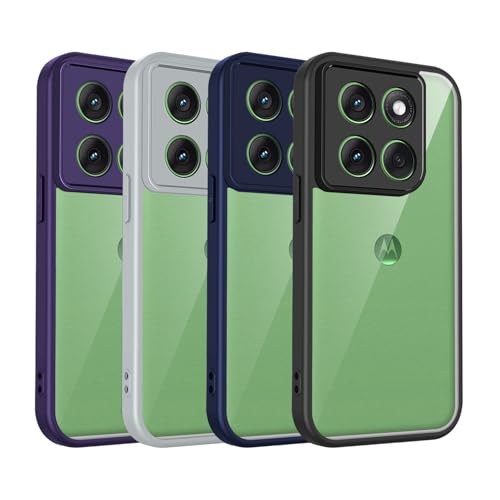 Image of Kapa Hawkeye Clear Slim Tough Back Cover for Motorola G86 Power 5G | Camera Lens Protector Anti Yellow Shockproof Clear Hybrid Case Cover (Black Sides)