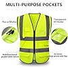 CCSOVO Hi Vis Vests for Women Men High Visibility Reflective Safety Vests Breathable With Pocket Zipper for Build Oudoor Work Meet ANSI/ISEA Standard (UK, Alpha, XL, Regular, Regular, Cloth-Green) #5