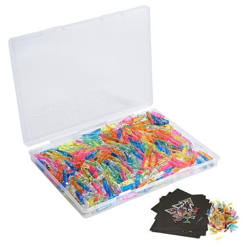 Refill Pegs for Use with Creative Light Up Board 280 Pcs of Glowing Pegs Light Up Drawing Board Accessories 6 Colors Creative Game Toys Puzzle Learning Toys Light Bright Toys for Kids Aged 4 +