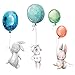 LLZZ Wall Sticker with Balloons 3PCS Adesivi Murali Palloncino Arcobaleno Adesivo Murale Con Palloncino Coniglietto Baby Nursery Room Decorazioni Murali