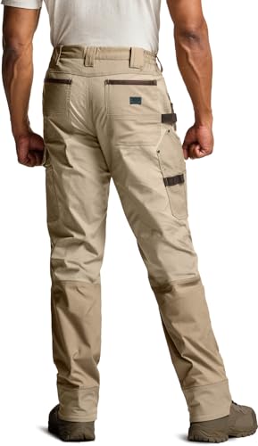 Image of CQR Men's Quick Dry Work Pants, Water Resistant Outdoor Tactical Pants, Lightweight Stretch Cargo Hiking Pants