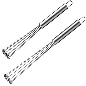 Roestvrijstalen ballon Whisk Set, Wire Egg Whisk Set Keuken Whisks voor het koken, mengen, zwaaien, kloppen, roeren (10…