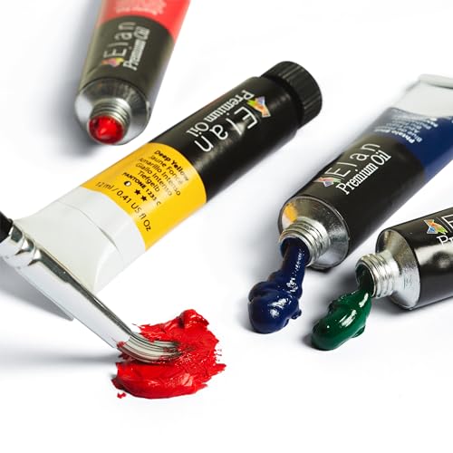 Elan Set Pintura y Oleo Profesional, 24 Tubos 12ml, Kit Pintura Oleo para Lienzos, Set para Adultos - imagen 4
