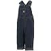 Carhartt Boys' Washed Denim Bib Overall, Worn In Blue, 2T