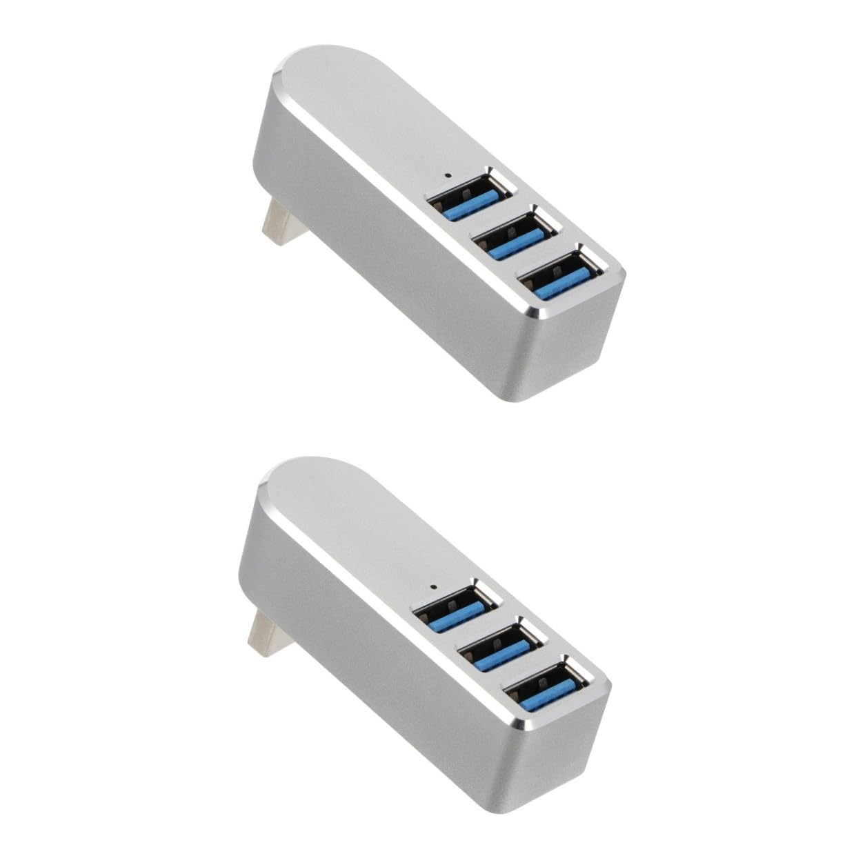 Gatuida 2pezzi Hub Usb Rotante Alluminio Adattatore Multi-port Per Laptop e Dispositivi Porte Usb Per Mouse Tastiera e Fotocamera Design Compatto e Portatile Trasmissione