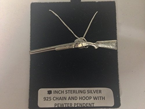 G16 sur et sous Shotgun Pendentif véritable argent sterling 925 Collier chaîne 40,6 cm