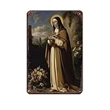 BNCEDJK Cartel de metal con diseño de Santa Teresa de Ávila de Ávila, estilo vintage, para pub, club, cafetería, bar, decoración de pared, póster retro de 20 x 30 cm