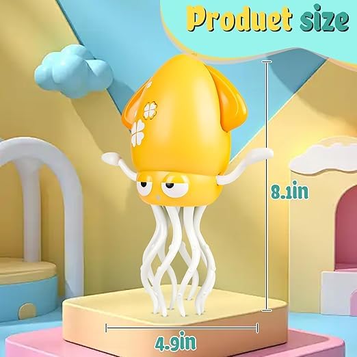 Image of ACROWN Electric Dancing ans Smoke Octopus Toy with Led Light and Music and Smoke, Playful Automatic Evasion Crawling Dancing Octopus with Fishing Rod, Smart Dancing Squid Toy (Big Octopus USB)