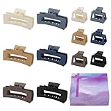12 Pack Hair Clips，Large Rectangle Hair Clips For Women(4in），Medium Square Claw Clips for Thin Ha