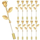 Enough Package: a package of 16 lapel pins in gold for building a versatile accessory collection, sharing with wedding parties, or gifting to family members, you'll always have a sophisticated floral accent ready for daily wear Elegant Design: featur...