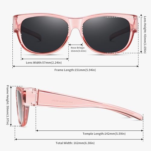 Image of GEGURI Polarized Sunglasses Fit Over Glasses for Men Women, Oversized Square Sun Glasses UV400 Protection Shades