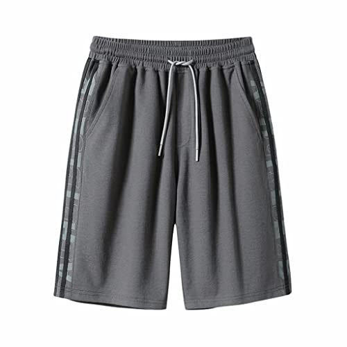 Shorts de sport amples gris pour homme avec cordon de serrage