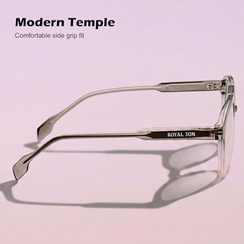 Image of ROYAL SON Blue Cut Computer Glasses | Anti Glare & Blocks Harmful Rays | UV Protected | Full Rim | Square | Men & Women | Small | SF-RS9090