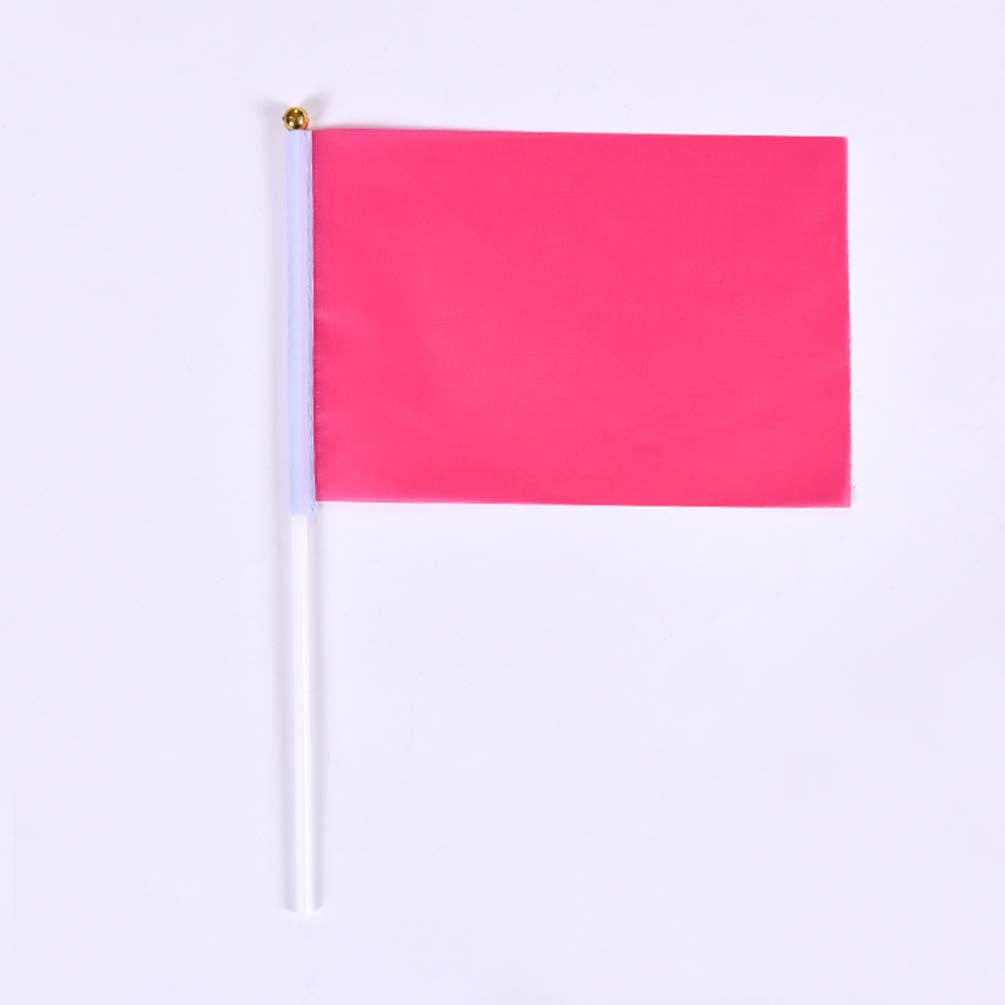 BESPORTBLE 100pezzi Bandiere Quadrata Portatili in Poliestere Bandiere Sventolante Mano Per Feste e Celebrazioni Striscione Per Feste Rosa Chiaro