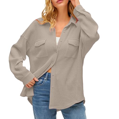 The Day Of Deals Of Black Casual Jacket Women Long Sleeve Zipper Bubble Fleece Jacket Women'S Autumn Solid Color Flip Pocket Loose Casual Long Sleeve Coat Outerwear Windbreaker With (Beige, S) y
