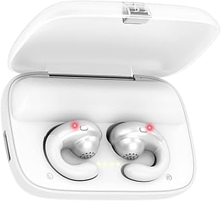 Hemobllo Fones De Ouvido Fones De Ouvido De Condução Óssea Fones De Ouvido De Condução Óssea Fone De Ouvido Neutro S19 Branco Fones De Ouvido De Condução Óssea