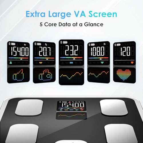 CLORIS Digital Bathroom Scale FSA&HSA Eligible for Body Weight Fat with Accurate BMI Muscle Mass 23 Key Composition Health Analyzer with App Bluetooth - Image 3