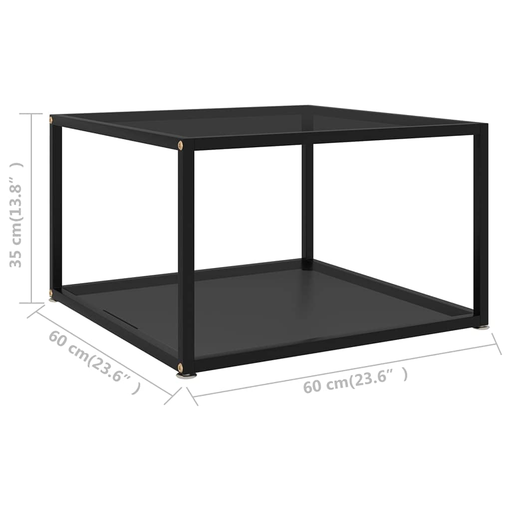vidaXL - Couchtische - Couchtisch Schwarz 60x60x35 cm Hartglas