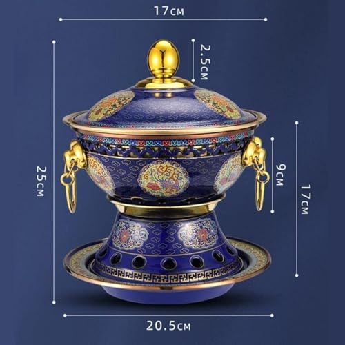 Olla de cobre para hot pot tamaño 20.5x25 cm con asa miniatura 2