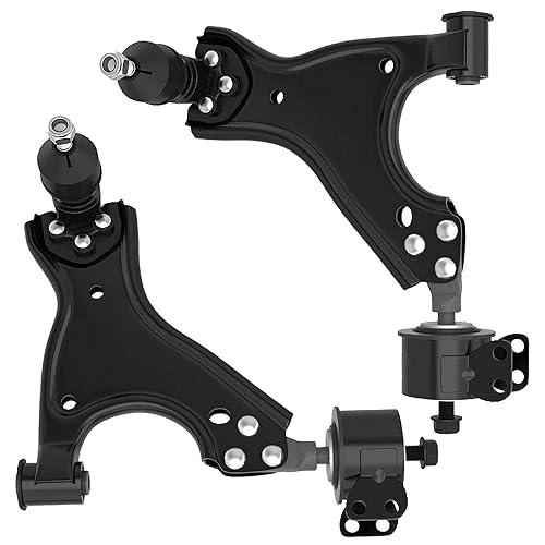 Image of Detroit Axle - 10pc Front End Suspension Kit for Buick Enclave | Chevy Traverse GMC Acadia Limited Saturn Outlook, 2 Lower Control Arms 2 Sway Bars 4 Outer & Inner Tie Rods 2 Boots & Bellows
