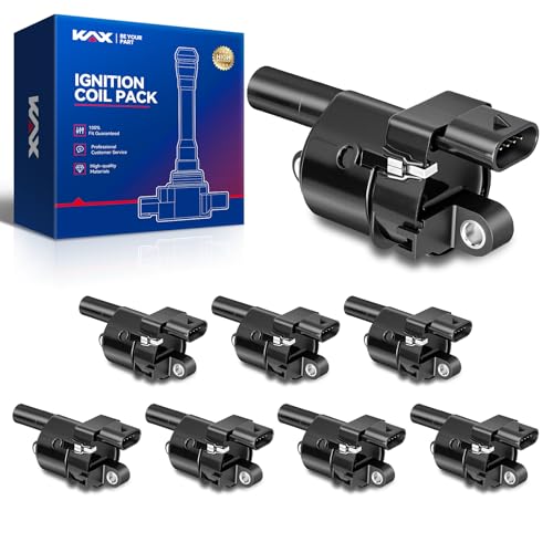 Image of KAX 8 Ignition Coils for Chevy Silverado 1500 2014-2018 | Fits Silverado 1500 2019-2023 5.3L /6.2L, Tahoe 2015-2020, Sierra 1500 2014-2018, Suburban 2015-2018, Yukon 2015-2018 UF742