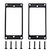 2PCS Share Goo Metal Flat Humbucker Cover Electric Guitar Pickup Frame Mounting Ring with Screws (Black)