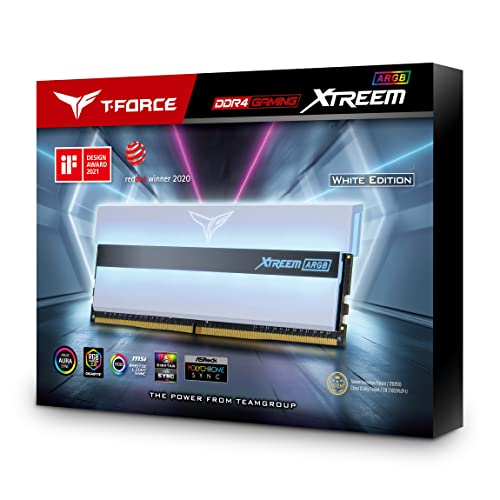 Image of TEAMGROUP T-Force XTREEM 32GB(2x16GB) DDR4 RAM 3600MHz ARGB Gaming Desktop Memory - (2x16GB, White) - TF13D432G3600HC18JDC01