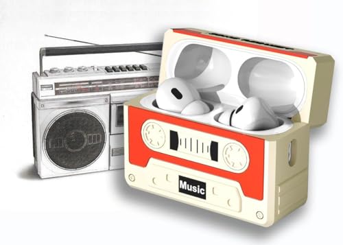 Image of Meyaar Silicone Case for Apple Airpods Pro 3 (2025) Cute Design for Airpods Pro 3 with Keychain Shockproof Protective Case Cover (Cassette Tape)