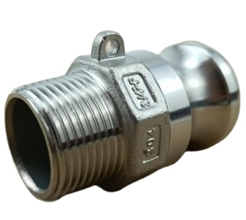 Conector Camlock tipo F macho de 1/2 pulgada NPT acero inoxidable para tuberías 3